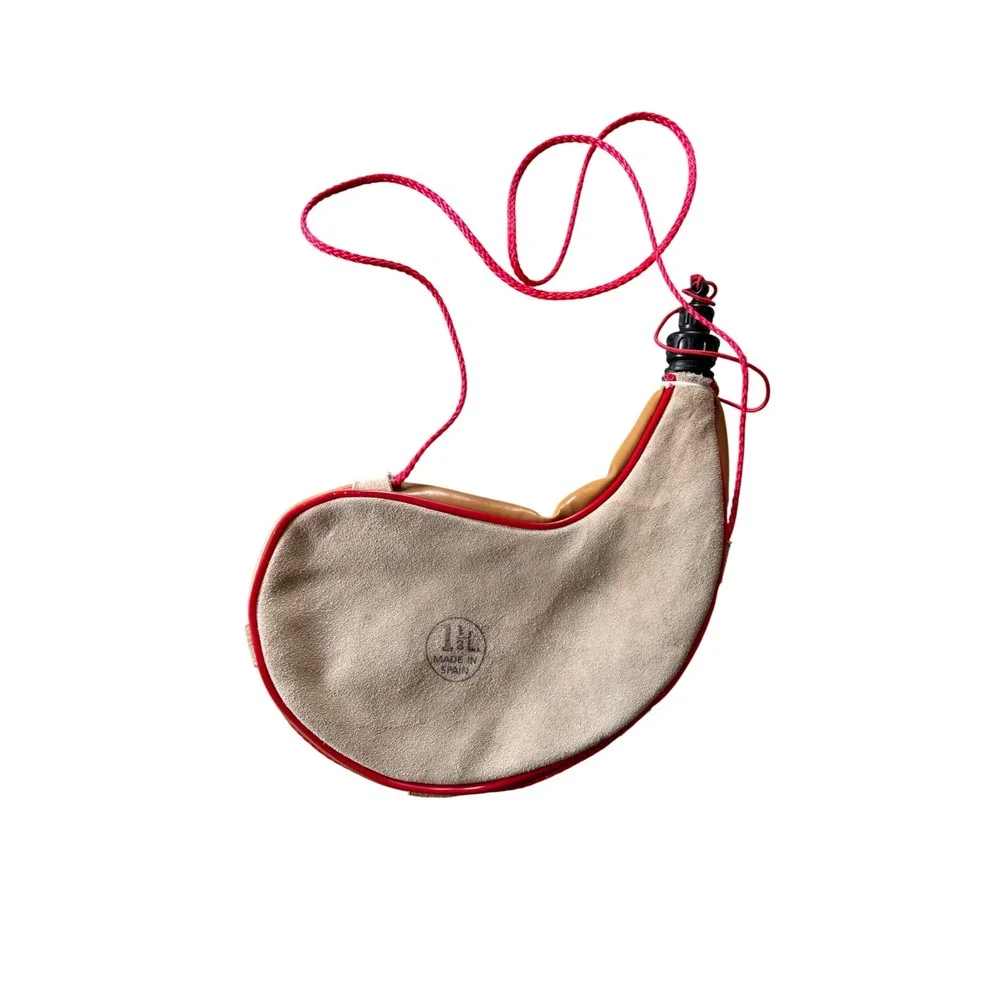 Rdo. de Asturias Unisex Bota Bag Wine Skin 1/4L Made in Spain Suede Vintage